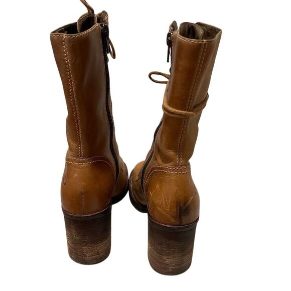 RARE Skechers Women's Vintage Y2K Tan Brown Ankle Boots stacked heel Sz 6 boho - Picture 4 of 11